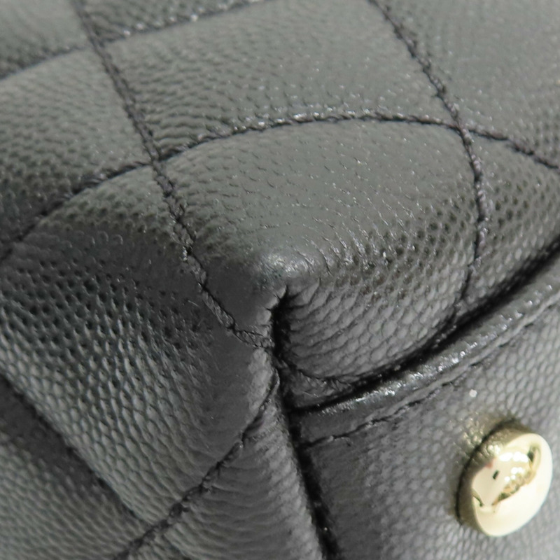 黑色 荔枝紋 牛皮 COCO Handle Maxi 兩用包 金扣【CHANEL 香奈兒】-15