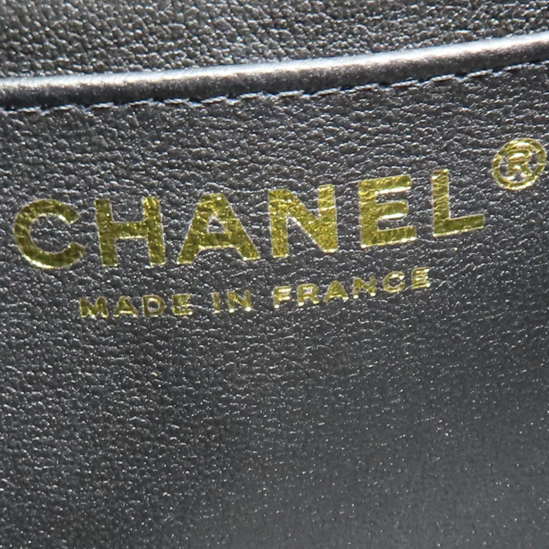 黑色羊皮 Mini 經典手把 口蓋 鍊帶 肩背包 AS2431【CHANEL 香奈兒】 AS2431-8