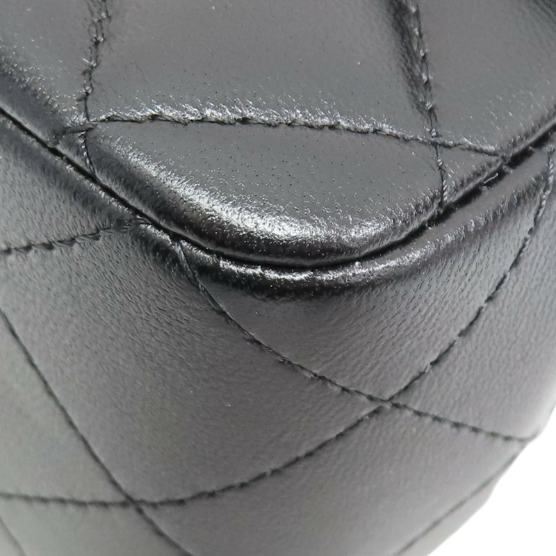 黑色羊皮 Mini 經典手把 口蓋 鍊帶 肩背包 AS2431【CHANEL 香奈兒】 AS2431-11