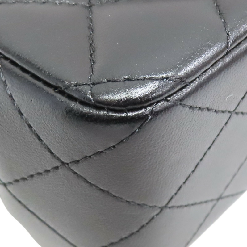 黑色羊皮 Mini 經典手把 口蓋 鍊帶 肩背包 AS2431【CHANEL 香奈兒】 AS2431-14