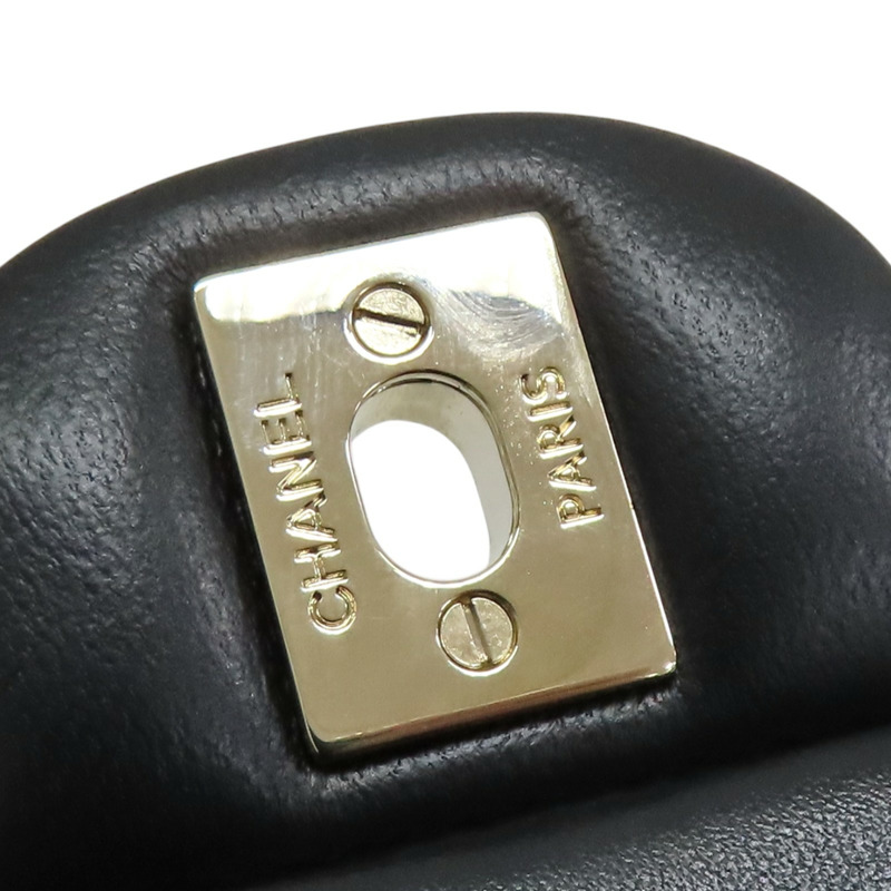黑色羊皮 Mini 經典手把 口蓋 鍊帶 肩背包 AS2431【CHANEL 香奈兒】 AS2431-17