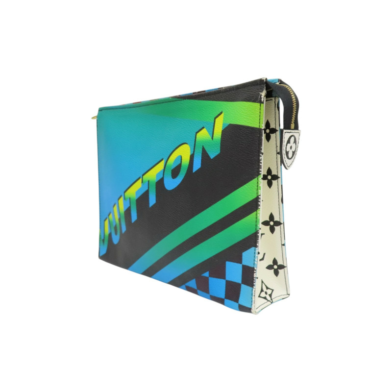 藍/綠色 帆布 Poche Toilette 26 手拿包 M51231【LOUIS VUITTON LV 路易威登】 M51231-2