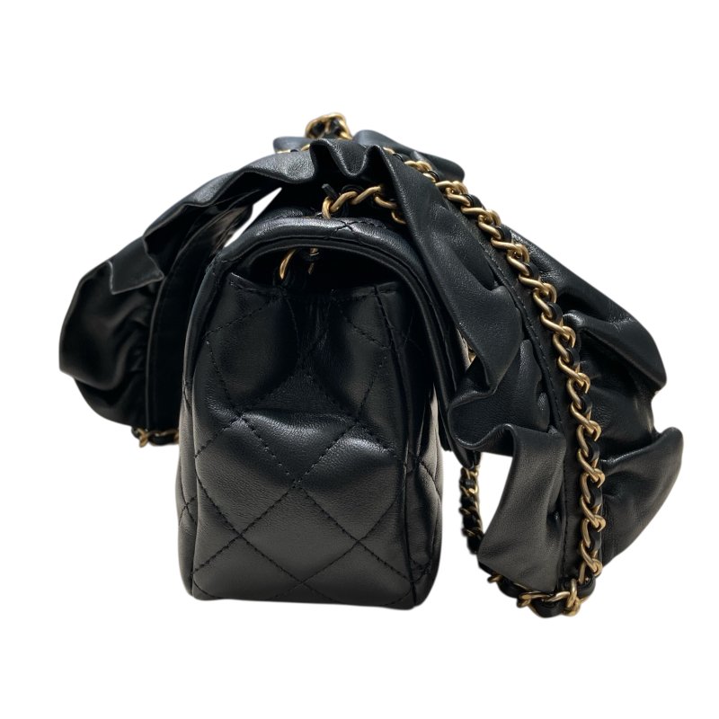 CAHNEL 香奈兒 ROMANCE MINI FLAP BAG 羊皮 黑色-1