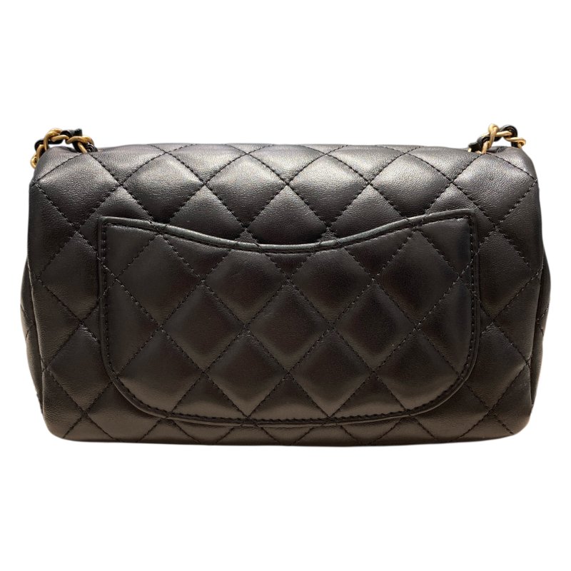 CAHNEL 香奈兒 ROMANCE MINI FLAP BAG 羊皮 黑色-3