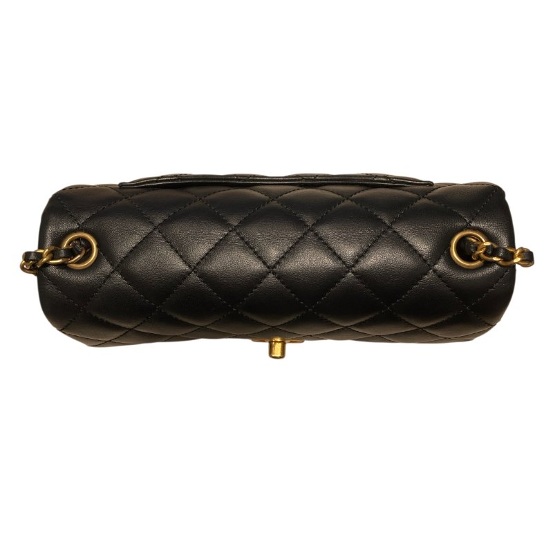 CAHNEL 香奈兒 ROMANCE MINI FLAP BAG 羊皮 黑色-4