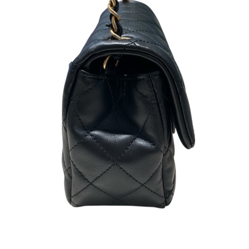 CAHNEL 香奈兒 ROMANCE MINI FLAP BAG 羊皮 黑色-7