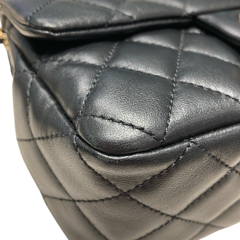 CAHNEL 香奈兒 ROMANCE MINI FLAP BAG 羊皮 黑色-8