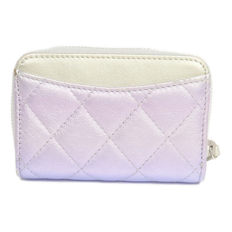 CHANEL 羊皮皮革Card Case/Coin Case銀扣拉鏈卡片套/零錢包-1