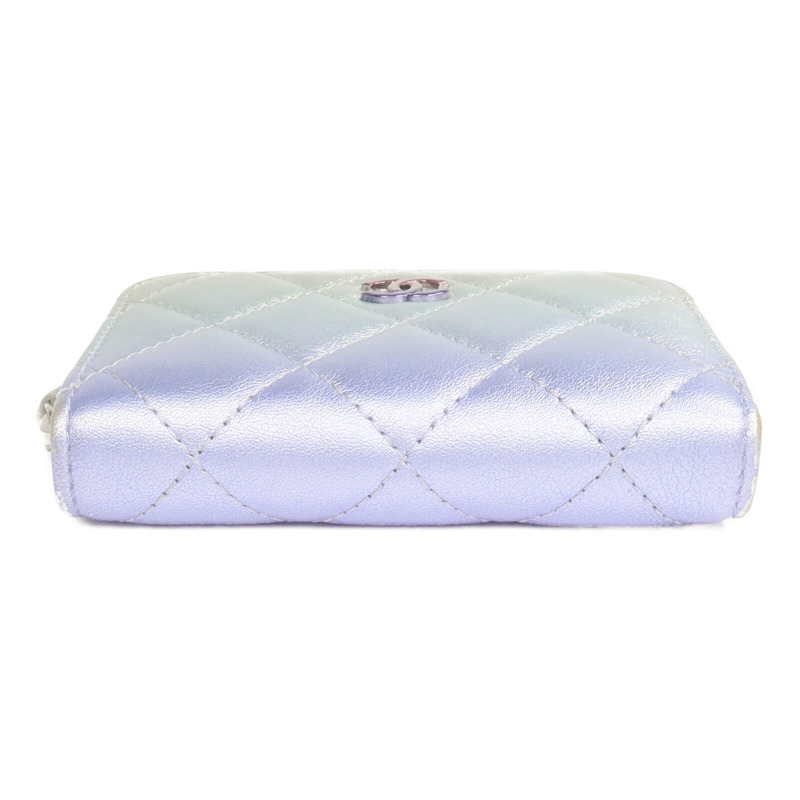 CHANEL 羊皮皮革Card Case/Coin Case銀扣拉鏈卡片套/零錢包-5