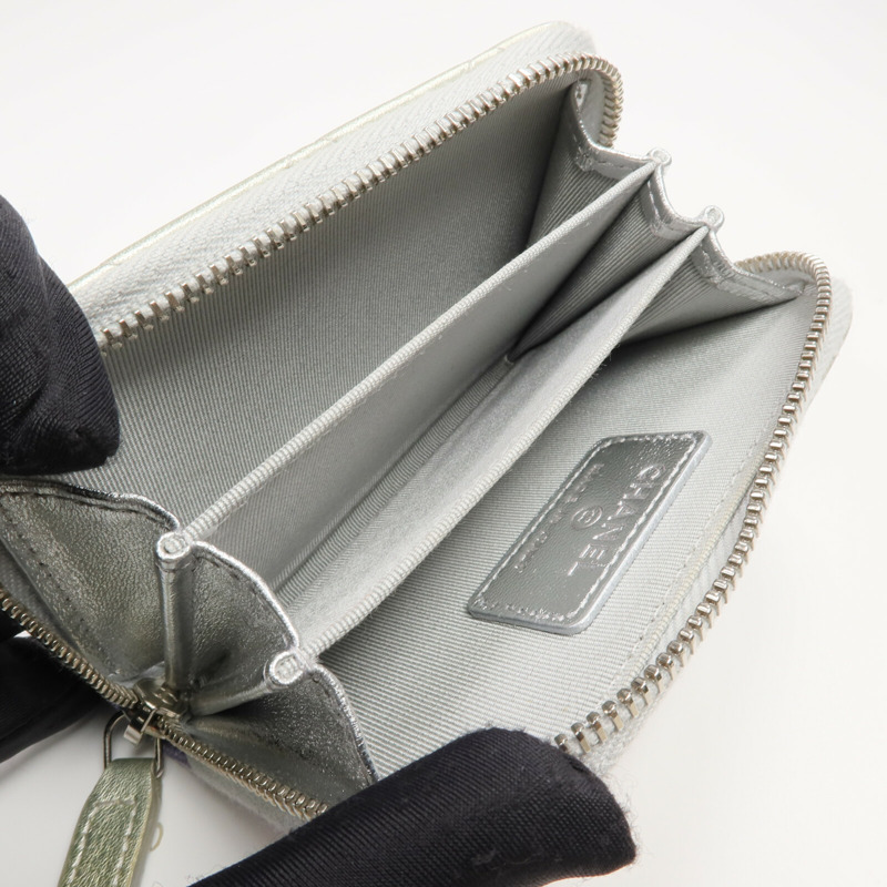 CHANEL 羊皮皮革Card Case/Coin Case銀扣拉鏈卡片套/零錢包-6