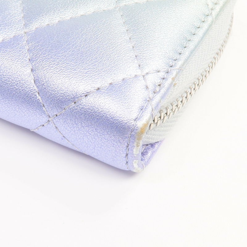 CHANEL 羊皮皮革Card Case/Coin Case銀扣拉鏈卡片套/零錢包-7