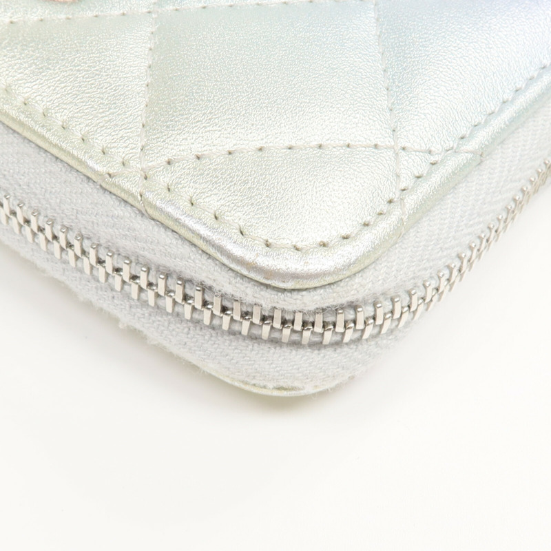 CHANEL 羊皮皮革Card Case/Coin Case銀扣拉鏈卡片套/零錢包-10