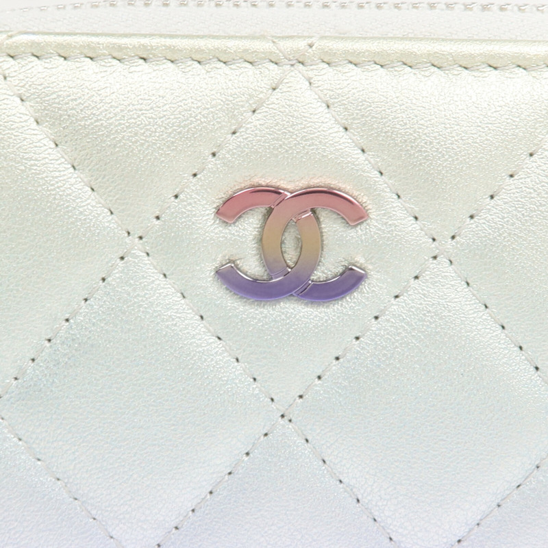 CHANEL 羊皮皮革Card Case/Coin Case銀扣拉鏈卡片套/零錢包-11