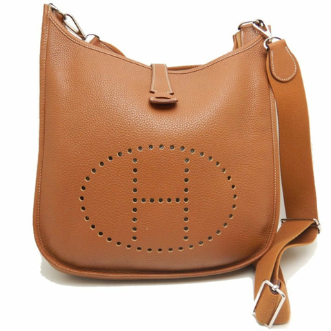 愛馬仕 Evelyne 3GM 單肩包，Togo 皮革，金色，女士，253633