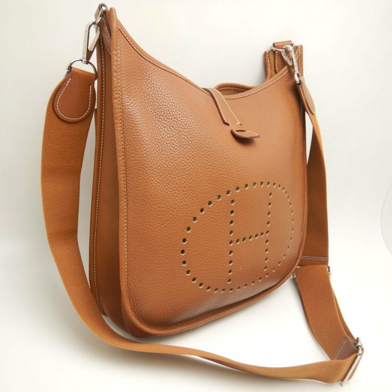 愛馬仕 Evelyne 3GM 單肩包，Togo 皮革，金色，女士，253633-2