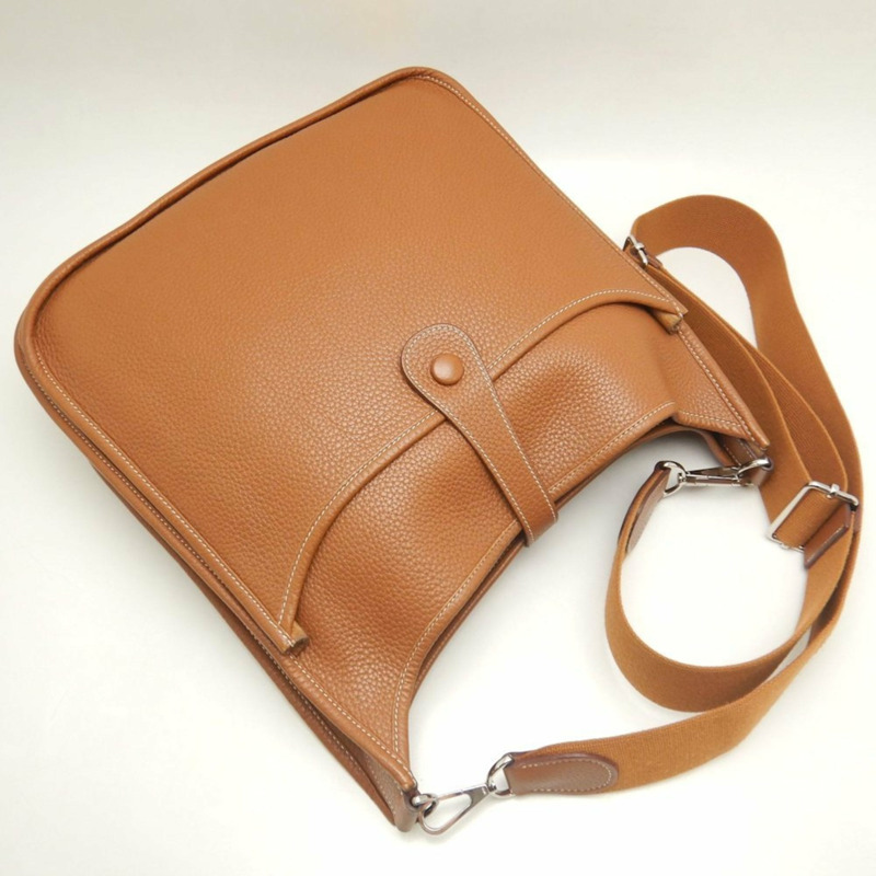 愛馬仕 Evelyne 3GM 單肩包，Togo 皮革，金色，女士，253633-3