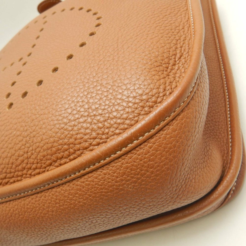 愛馬仕 Evelyne 3GM 單肩包，Togo 皮革，金色，女士，253633-9