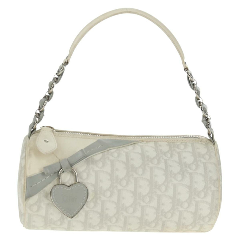 【日本直送】Christian Dior Trotter帆布浪漫手袋 PVC 白色銀色 正品 168346V-1