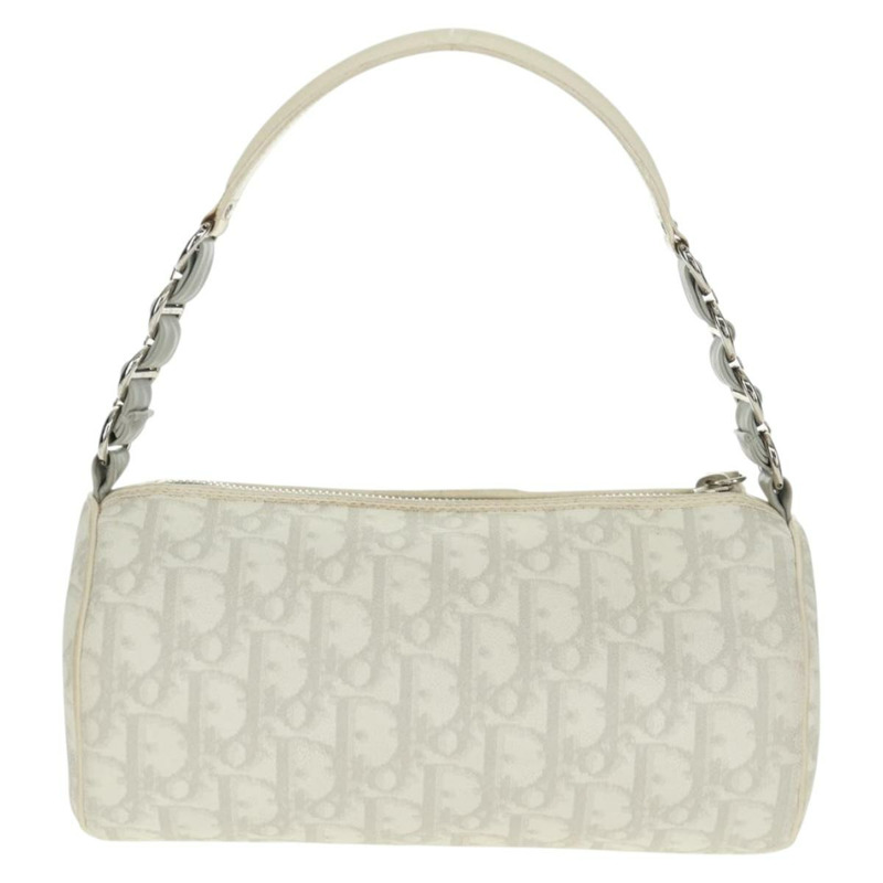 【日本直送】Christian Dior Trotter帆布浪漫手袋 PVC 白色銀色 正品 168346V-2