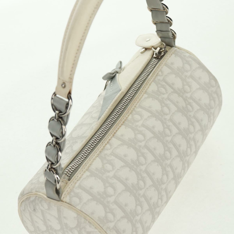 【日本直送】Christian Dior Trotter帆布浪漫手袋 PVC 白色銀色 正品 168346V-5