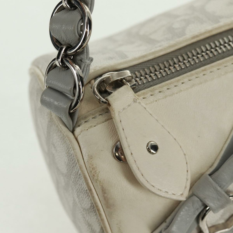 【日本直送】Christian Dior Trotter帆布浪漫手袋 PVC 白色銀色 正品 168346V-15