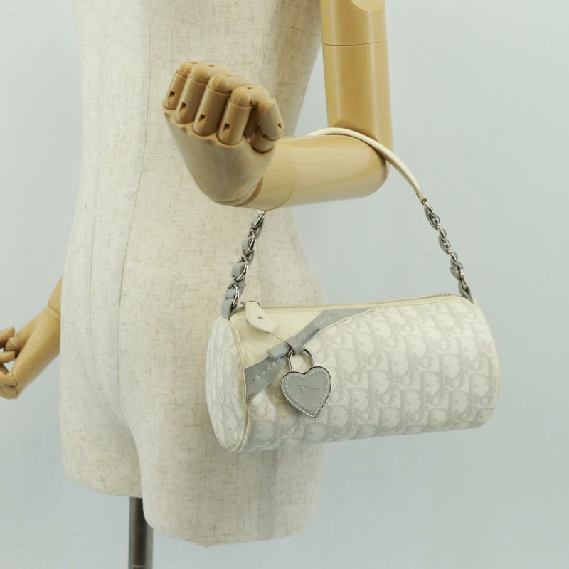 【日本直送】Christian Dior Trotter帆布浪漫手袋 PVC 白色銀色 正品 168346V-23