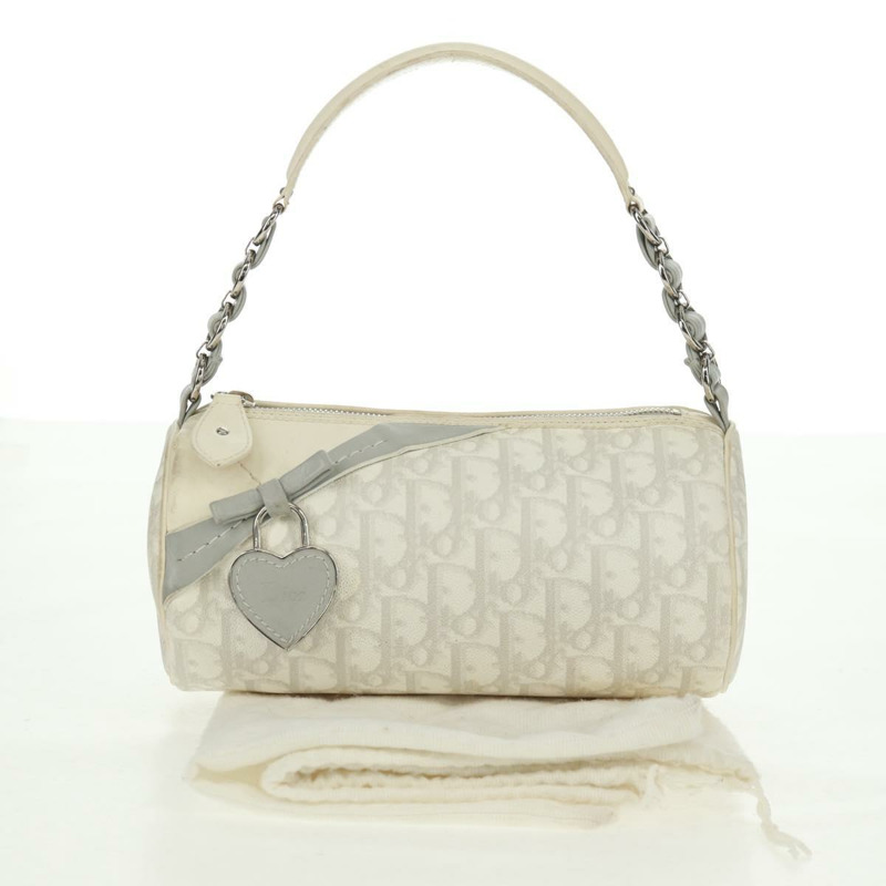 【日本直送】Christian Dior Trotter帆布浪漫手袋 PVC 白色銀色 正品 168346V-24