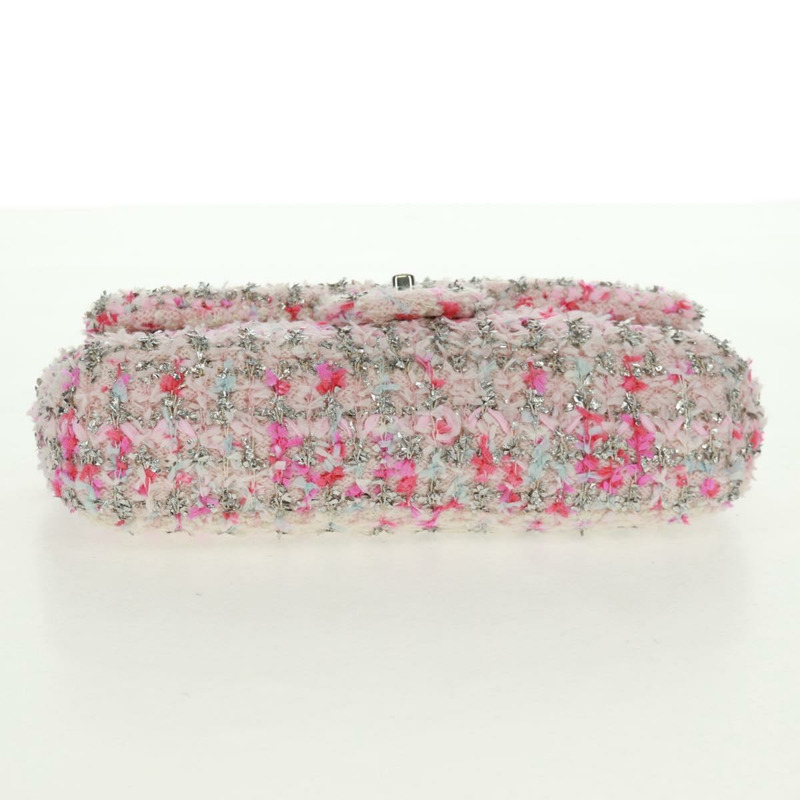 【日本直送】香奈兒單蓋25鏈條肩背包，斜紋軟呢粉紅銀色雙C標誌，正品編號160987SAM-8