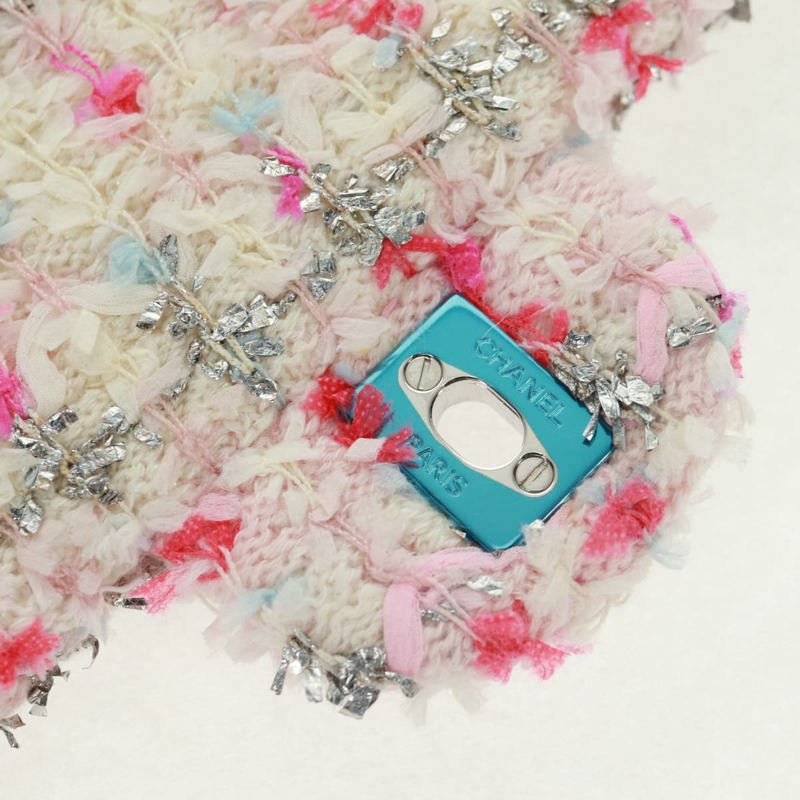 【日本直送】香奈兒單蓋25鏈條肩背包，斜紋軟呢粉紅銀色雙C標誌，正品編號160987SAM-15