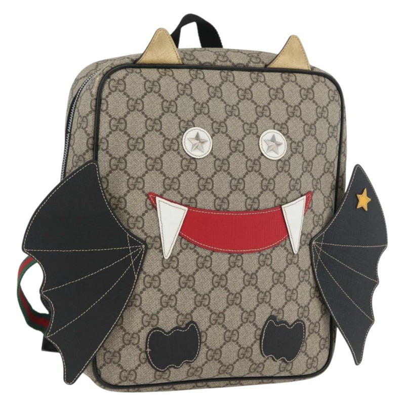 【日本直送】GUCCI GG Supreme 雙肩包 PVC 米色 銀色 正品 154160A-0