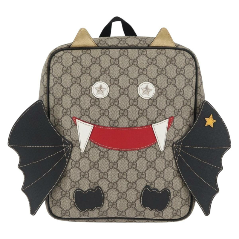 【日本直送】GUCCI GG Supreme 雙肩包 PVC 米色 銀色 正品 154160A-1