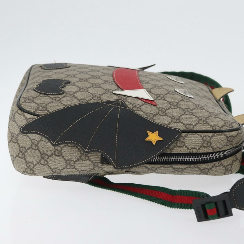 【日本直送】GUCCI GG Supreme 雙肩包 PVC 米色 銀色 正品 154160A-3