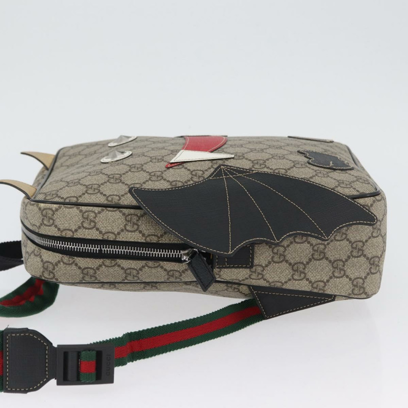 【日本直送】GUCCI GG Supreme 雙肩包 PVC 米色 銀色 正品 154160A-4