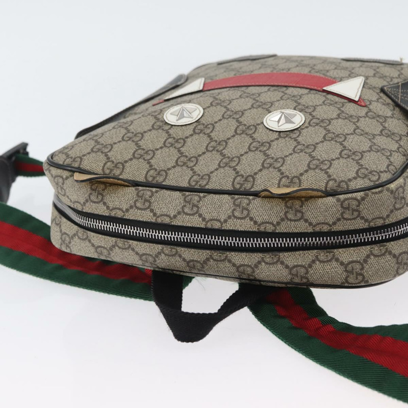 【日本直送】GUCCI GG Supreme 雙肩包 PVC 米色 銀色 正品 154160A-5