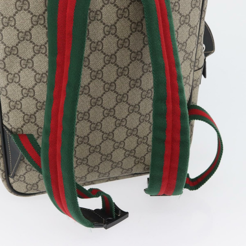 【日本直送】GUCCI GG Supreme 雙肩包 PVC 米色 銀色 正品 154160A-8
