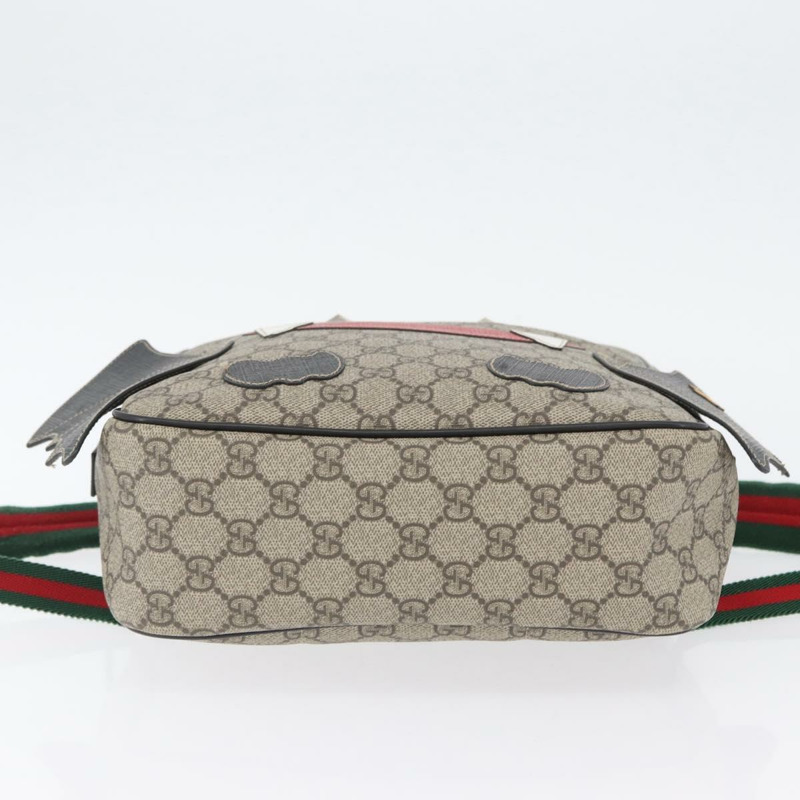【日本直送】GUCCI GG Supreme 雙肩包 PVC 米色 銀色 正品 154160A-10