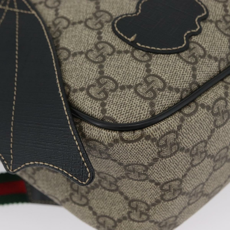 【日本直送】GUCCI GG Supreme 雙肩包 PVC 米色 銀色 正品 154160A-11