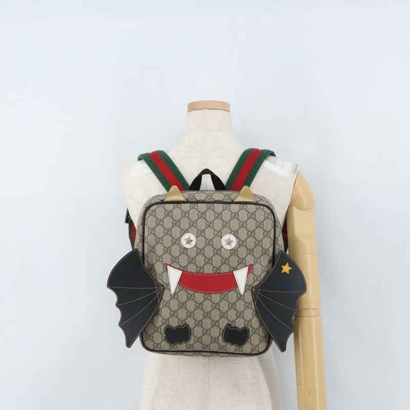 【日本直送】GUCCI GG Supreme 雙肩包 PVC 米色 銀色 正品 154160A-26