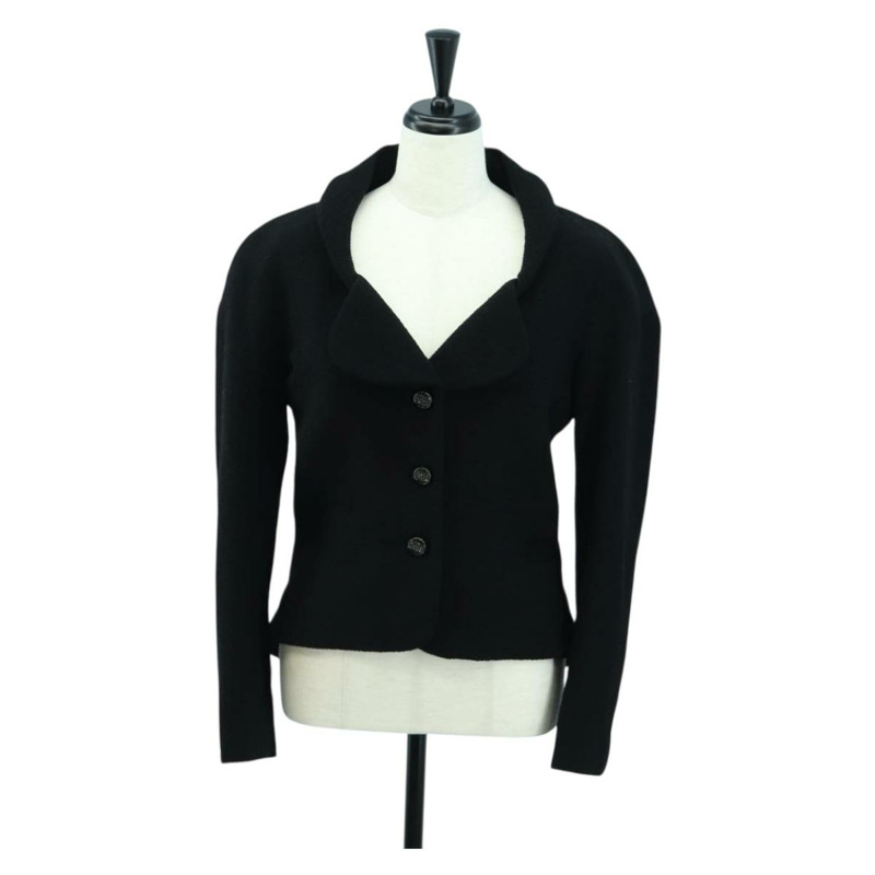 【日本直送】香奈兒黑色羊毛夾克，CC標誌，貨號158564M-0