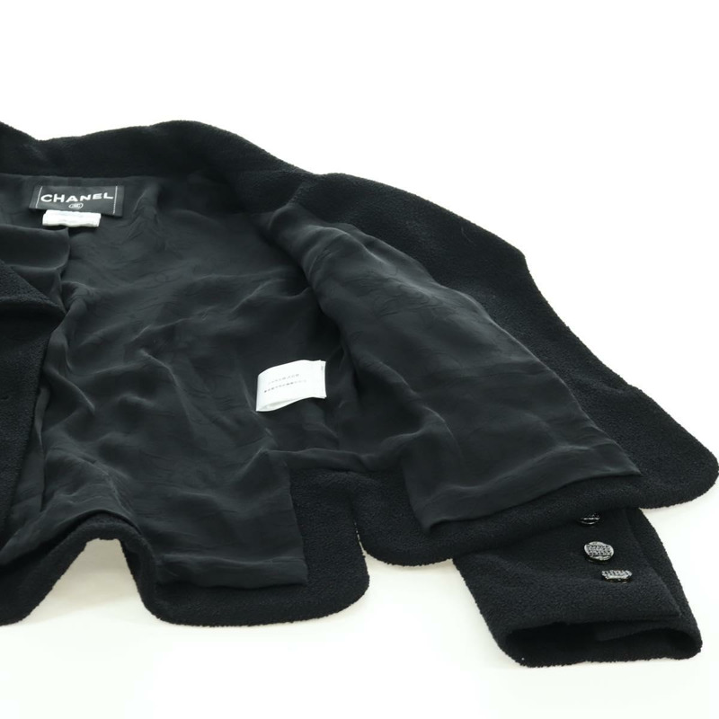 【日本直送】香奈兒黑色羊毛夾克，CC標誌，貨號158564M-10