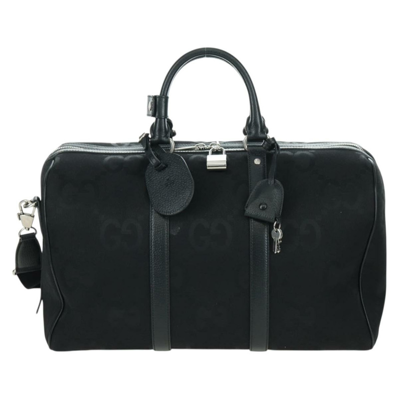 【日本直送】GUCCI GG帆布波士頓包 2way Black Silver 739581 Auth 171443SAM-1