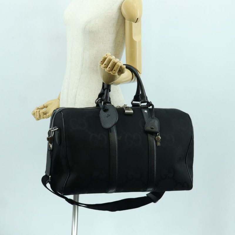 【日本直送】GUCCI GG帆布波士頓包 2way Black Silver 739581 Auth 171443SAM-27