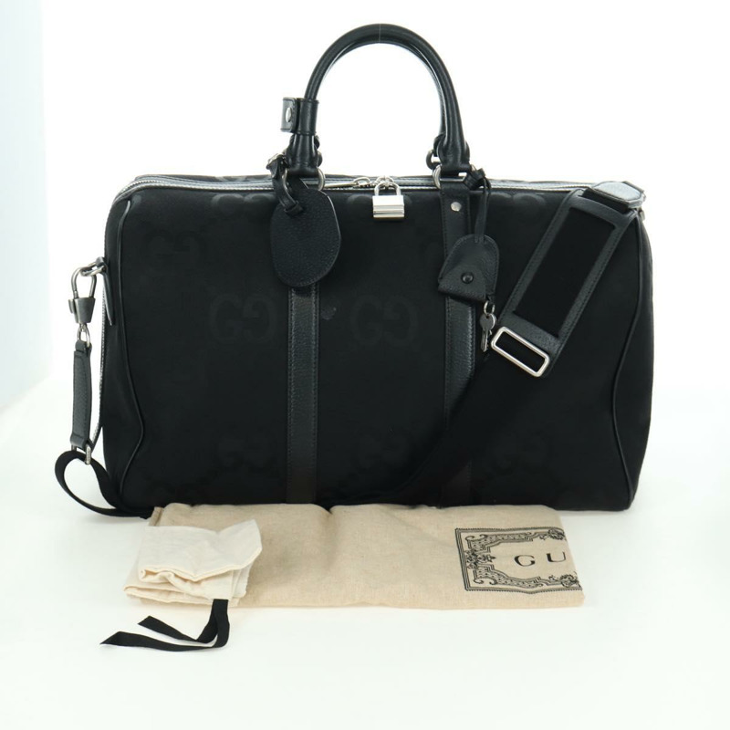 【日本直送】GUCCI GG帆布波士頓包 2way Black Silver 739581 Auth 171443SAM-28