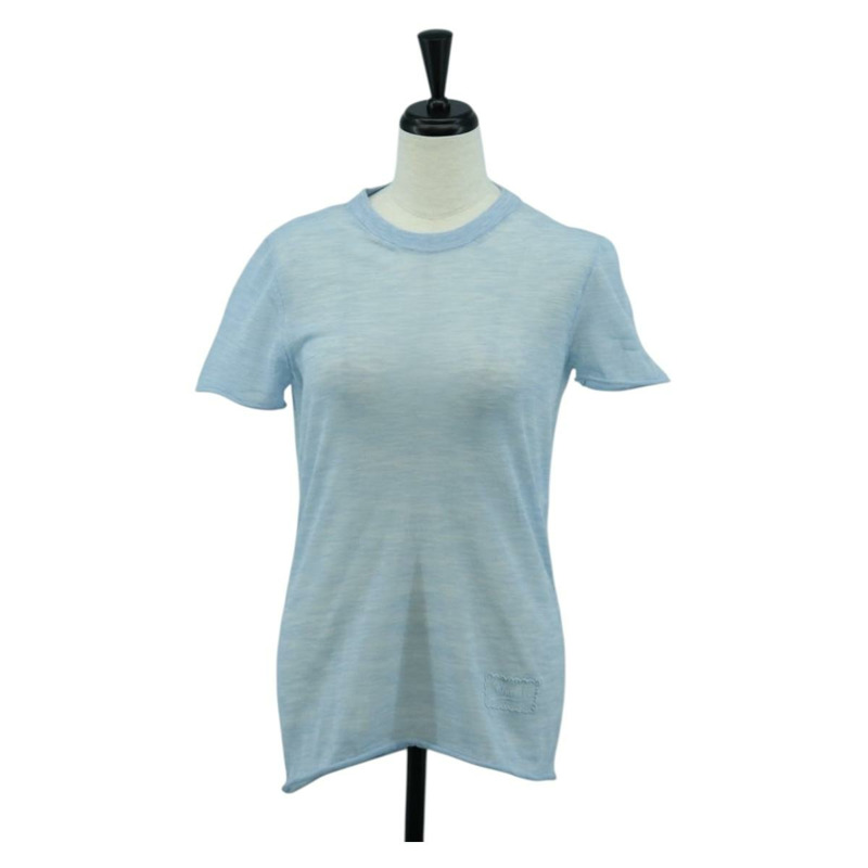 【日本直送】香奈兒針織短袖T卹，棉質，淺藍色，CC標誌，正品編號168330M-0