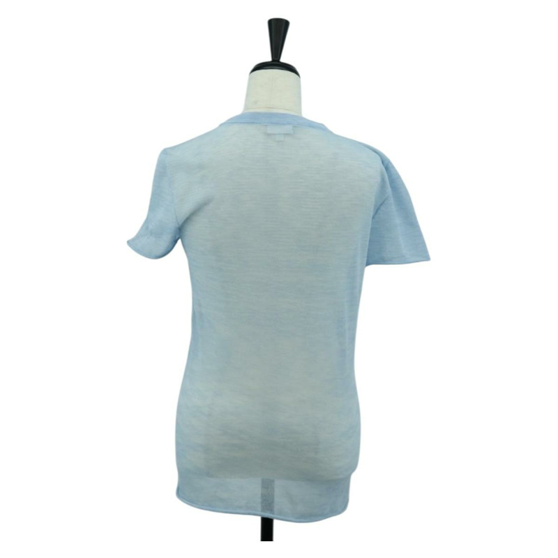 【日本直送】香奈兒針織短袖T卹，棉質，淺藍色，CC標誌，正品編號168330M-1