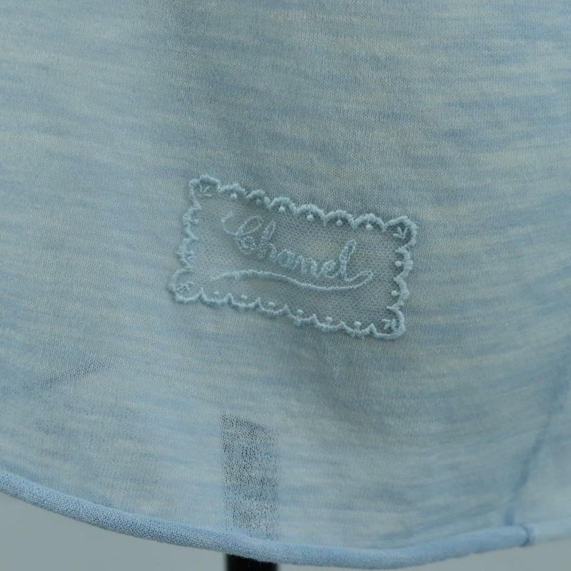 【日本直送】香奈兒針織短袖T卹，棉質，淺藍色，CC標誌，正品編號168330M-8