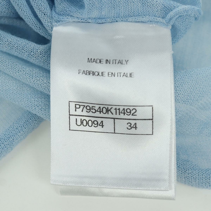 【日本直送】香奈兒針織短袖T卹，棉質，淺藍色，CC標誌，正品編號168330M-13