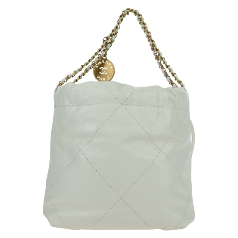 【日本直送】香奈兒 (CHANEL) Matelasse 鏈條肩背包，小牛皮材質，白色，金色 CC 標誌，貨號 BA11027SAM-2