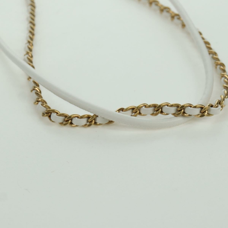 【日本直送】香奈兒 (CHANEL) Matelasse 鏈條肩背包，小牛皮材質，白色，金色 CC 標誌，貨號 BA11027SAM-9