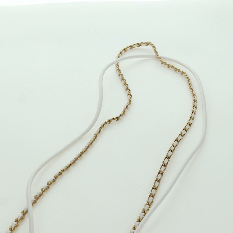 【日本直送】香奈兒 (CHANEL) Matelasse 鏈條肩背包，小牛皮材質，白色，金色 CC 標誌，貨號 BA11027SAM-10